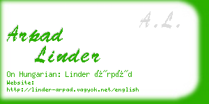 arpad linder business card